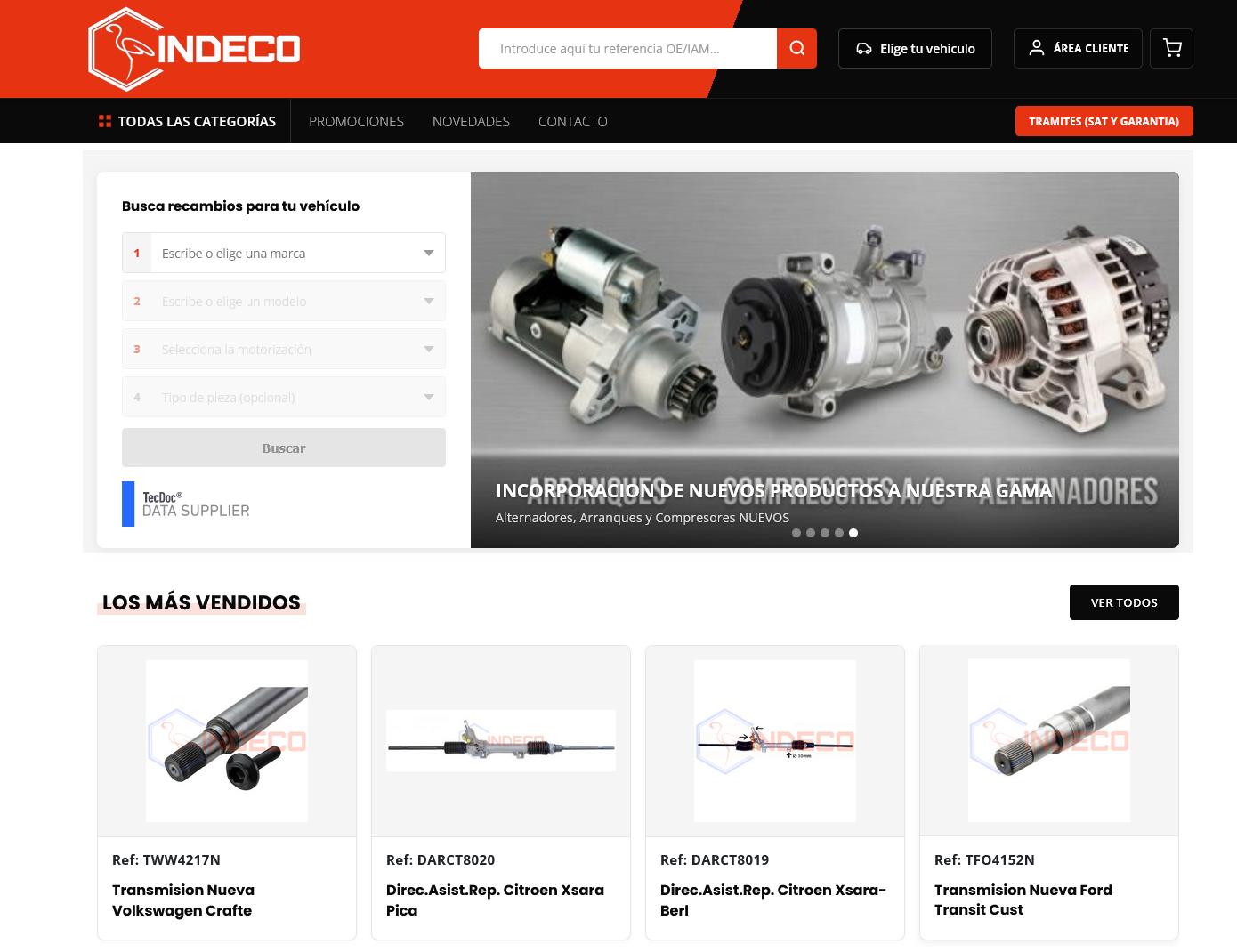 INDECO - B2B online store for automotive spare parts